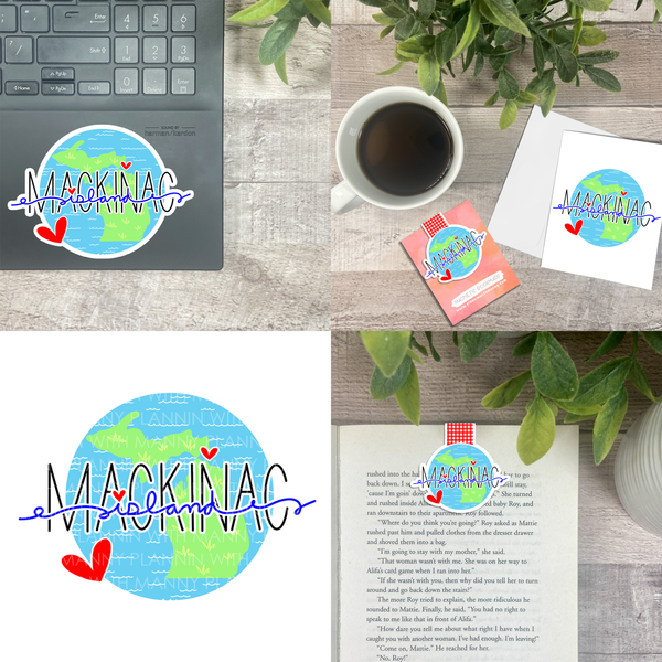 Mackinac Island World... Vinyl Sticker, Magnetic Bookmark, & Notecard MB54