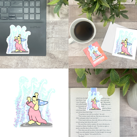 Magic Manny... Vinyl Sticker, Magnetic Bookmark, & Notecard MB35