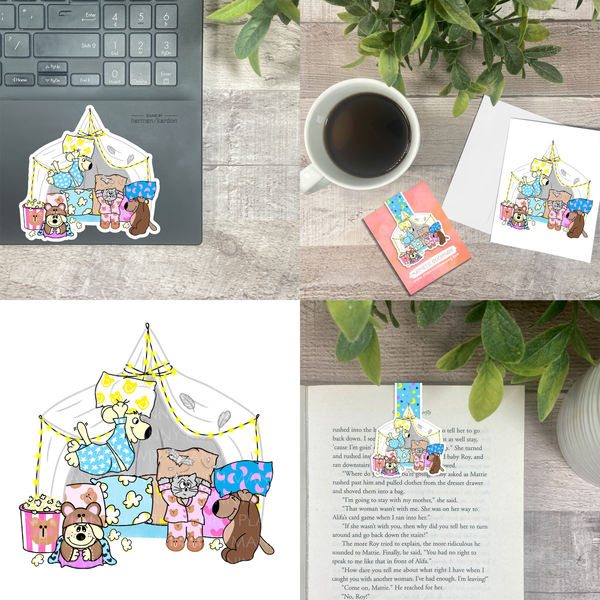 MB129 Slumbear Party Magnetic Bookmark Sticker & Optional Gifts