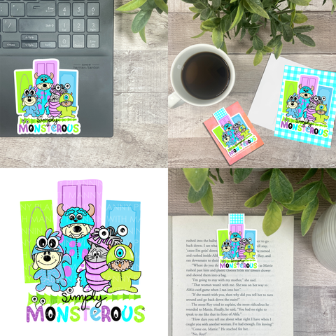 MB162 Simply Monsterous Vinyl, Notecard, & Bookmarks