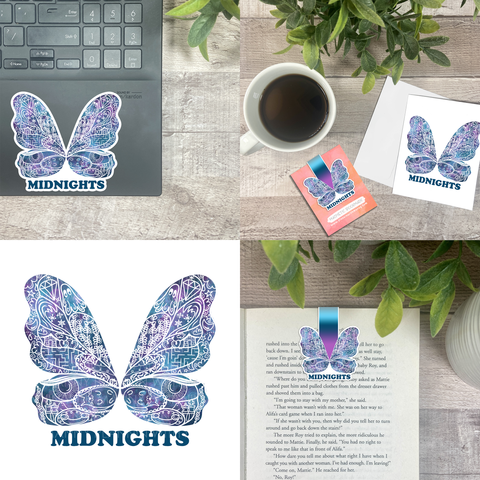 Midnights Era Butterfly Vinyl Sticker, Bookmark, and Notecardd Options  MB135