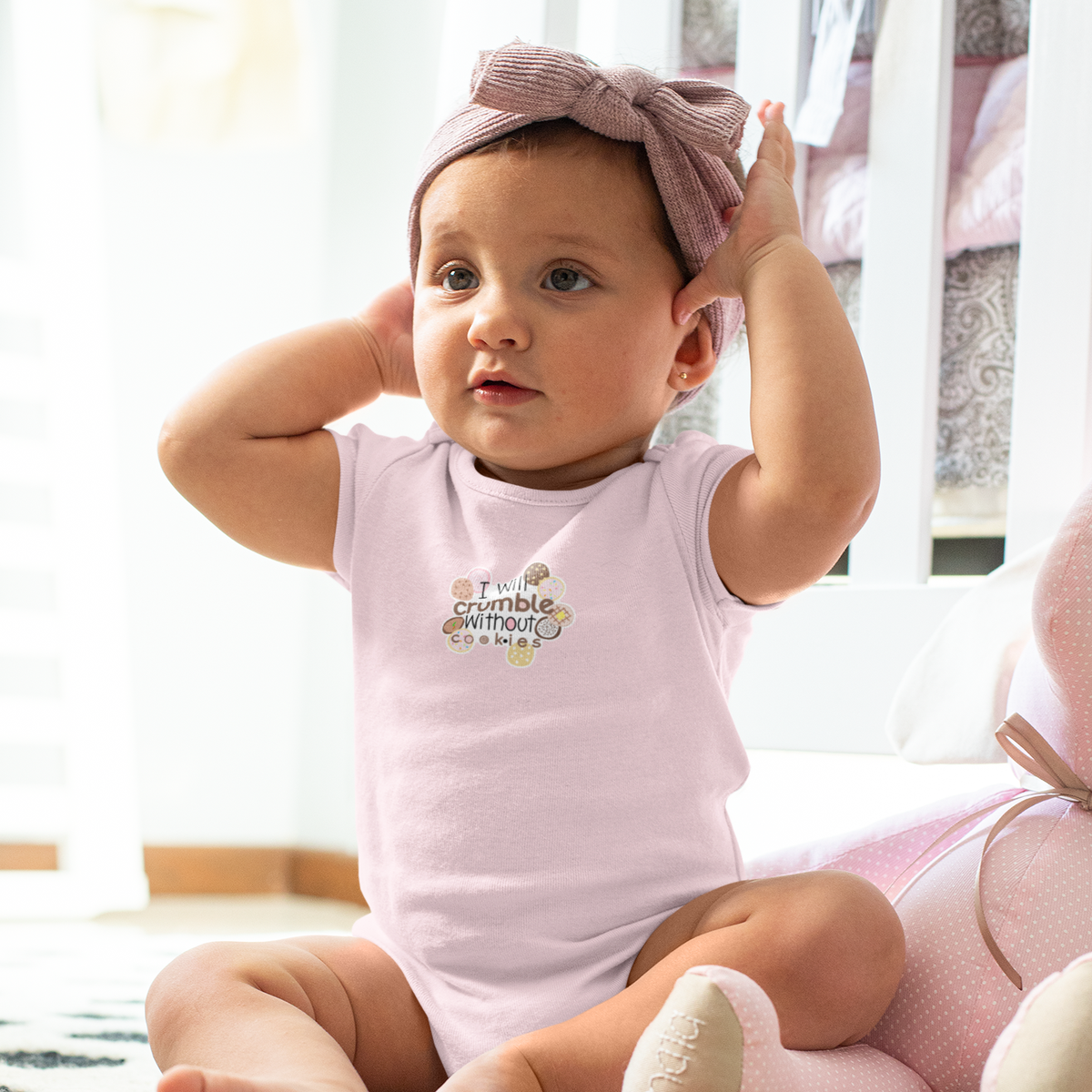 Baby Onesie - "I Will Crumble Without You" Cute Floral Infant Bodysuit