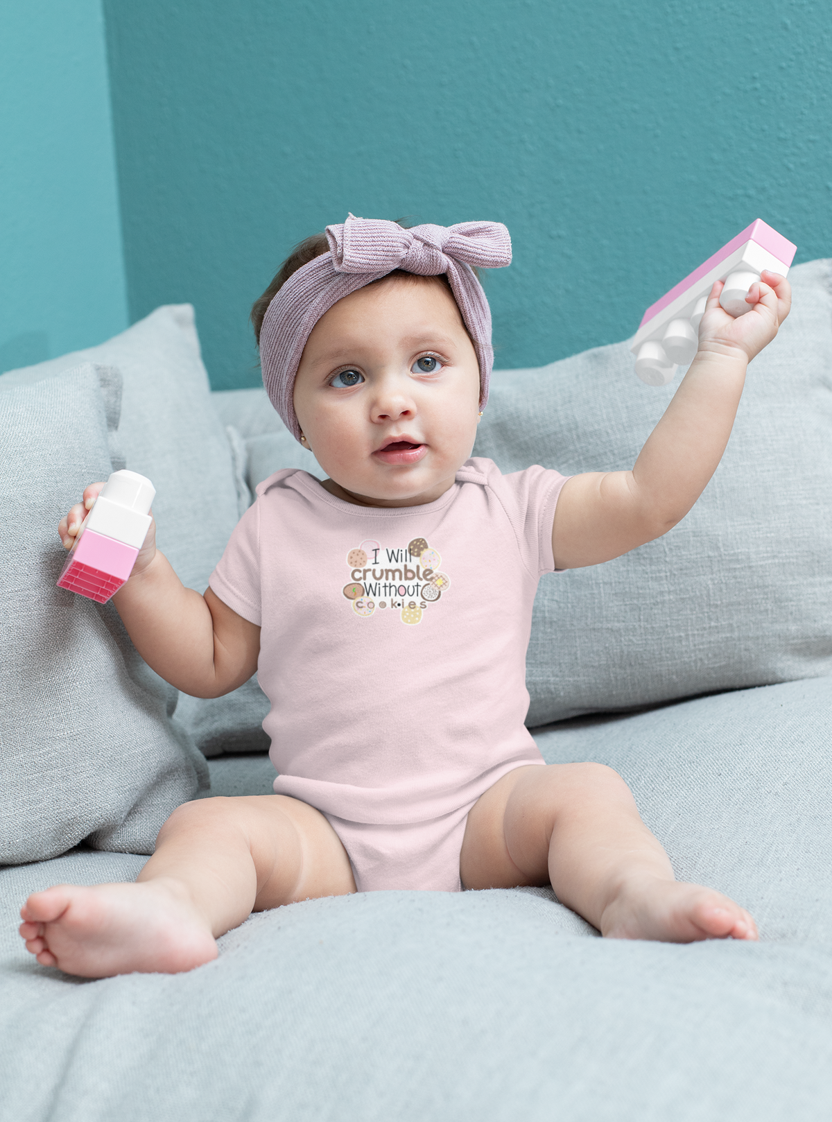 Baby Onesie - "I Will Crumble Without You" Cute Floral Infant Bodysuit