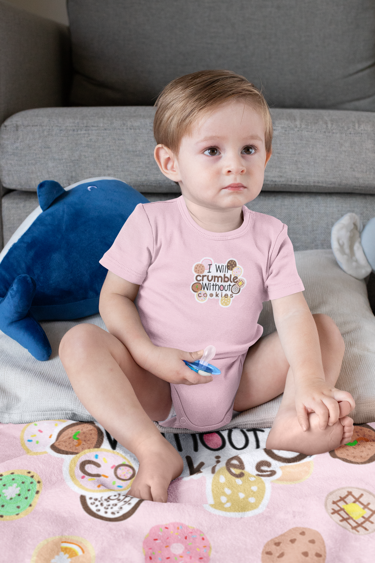 Baby Onesie - "I Will Crumble Without You" Cute Floral Infant Bodysuit