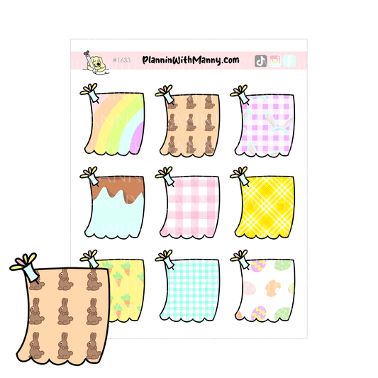 1633 Hoppy Easer Post It Planner Stickers