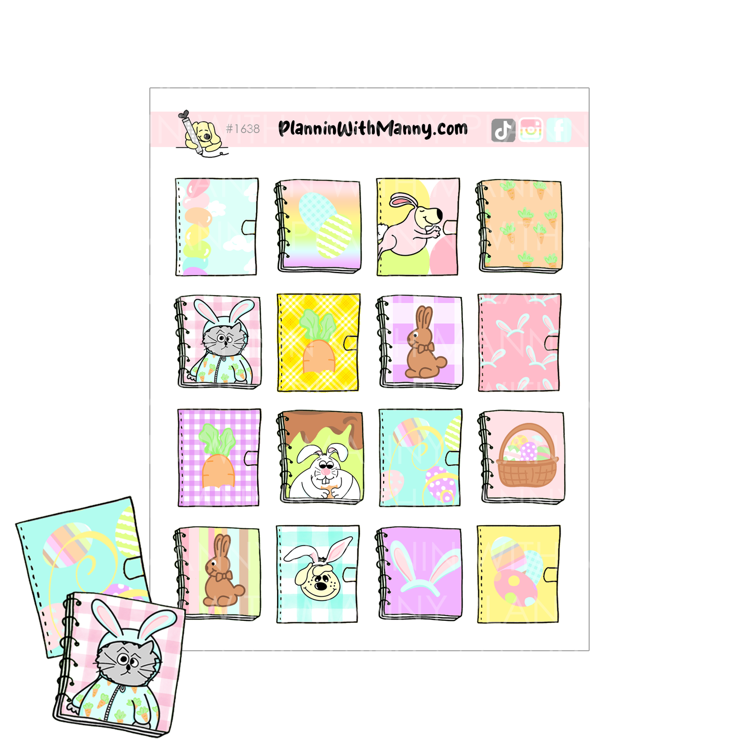 1638 Hoppy Easter Planner Stickers