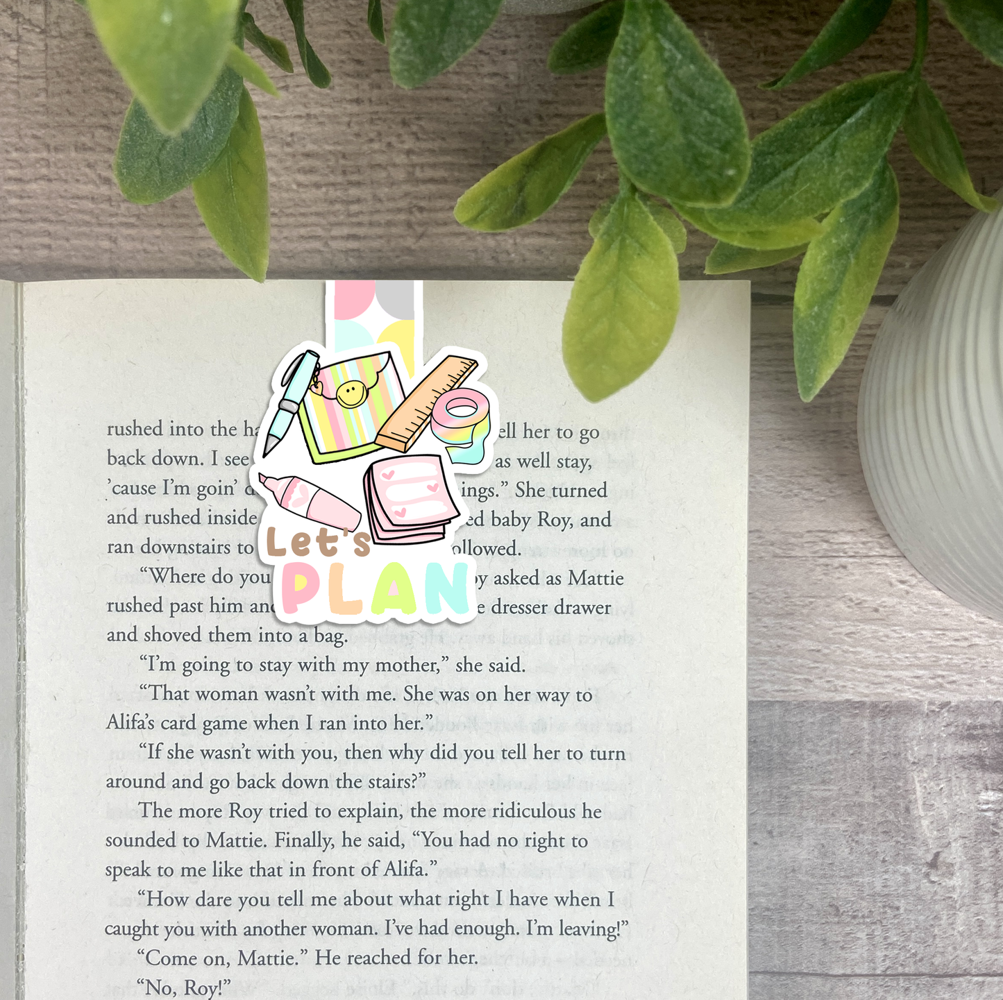 Let's PLAN...Vinyl Sticker, Magnetic Bookmark, & Notecard MB29