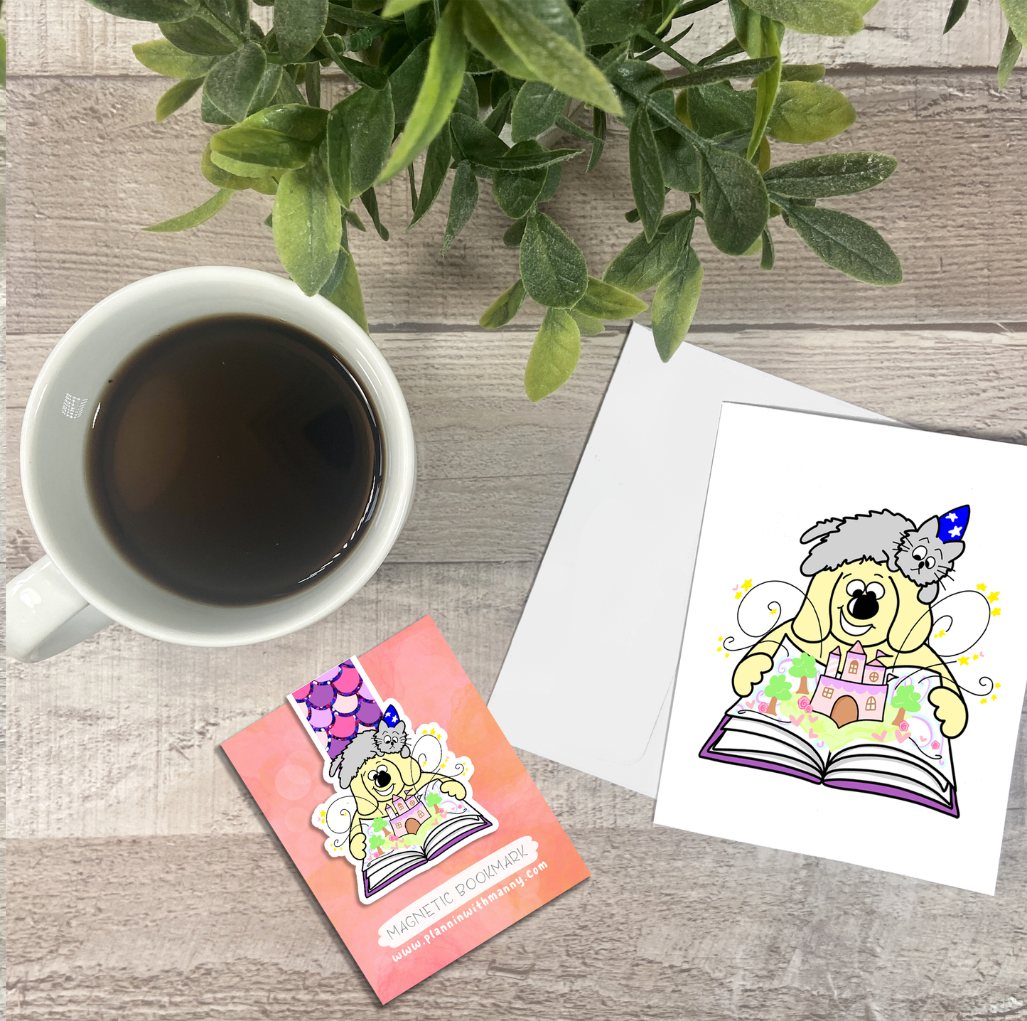 Fall into a Fairytale Adventure... Vinyl Sticker, Magnetic Bookmark, & Notecard MB64