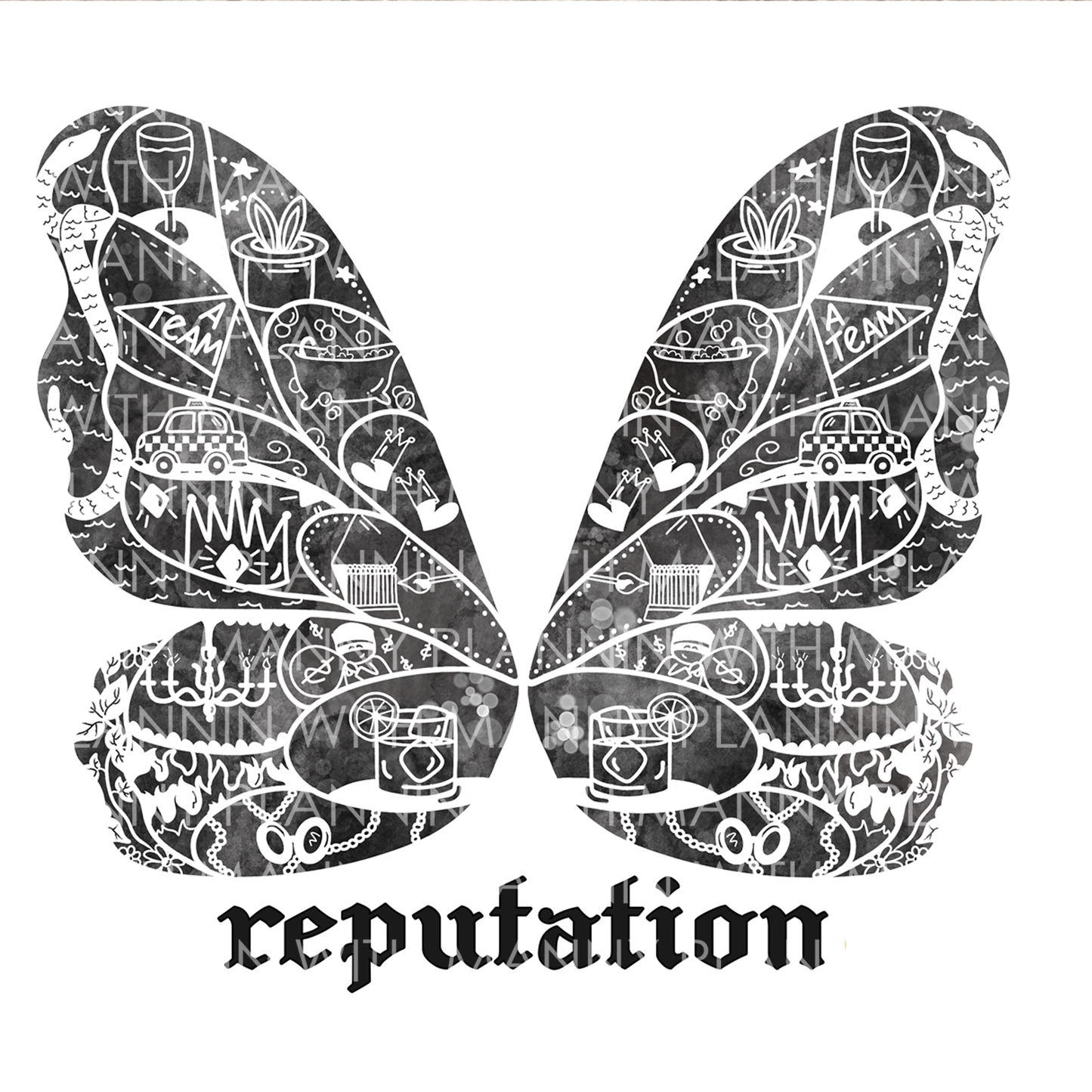 Reputation Era Butterfly Vinyl Sticker, Bookmark, and Notecard Options MB142