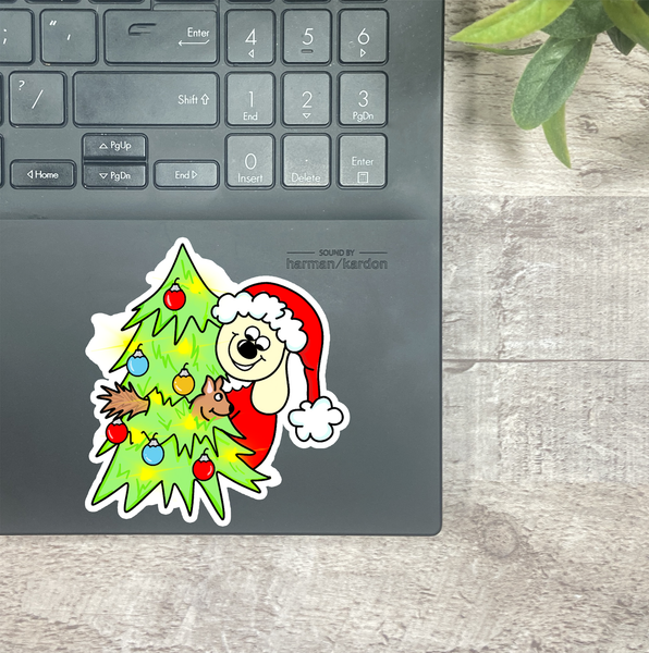 Griswalds Squirrel Christmas Tree... Vinyl Sticker, Magnetic Bookmark, & Notecard MB63