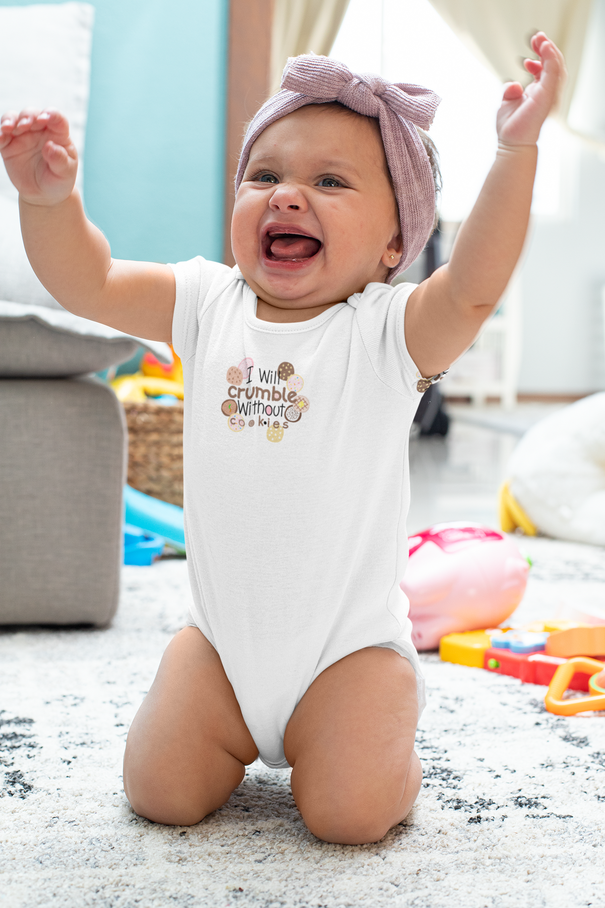 Baby Onesie - "I Will Crumble Without You" Cute Floral Infant Bodysuit