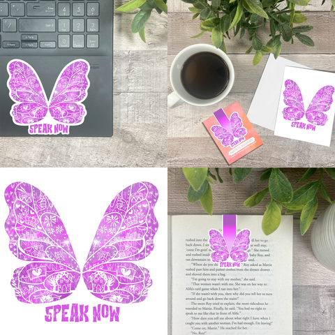Speak Now Era Butterfly Vinyl Sticker, Bookmark, and Notecard Options MB140