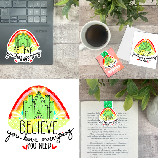 Emerald City - Believe... Vinyl Sticker, Magnetic Bookmark, & Notecard MB70