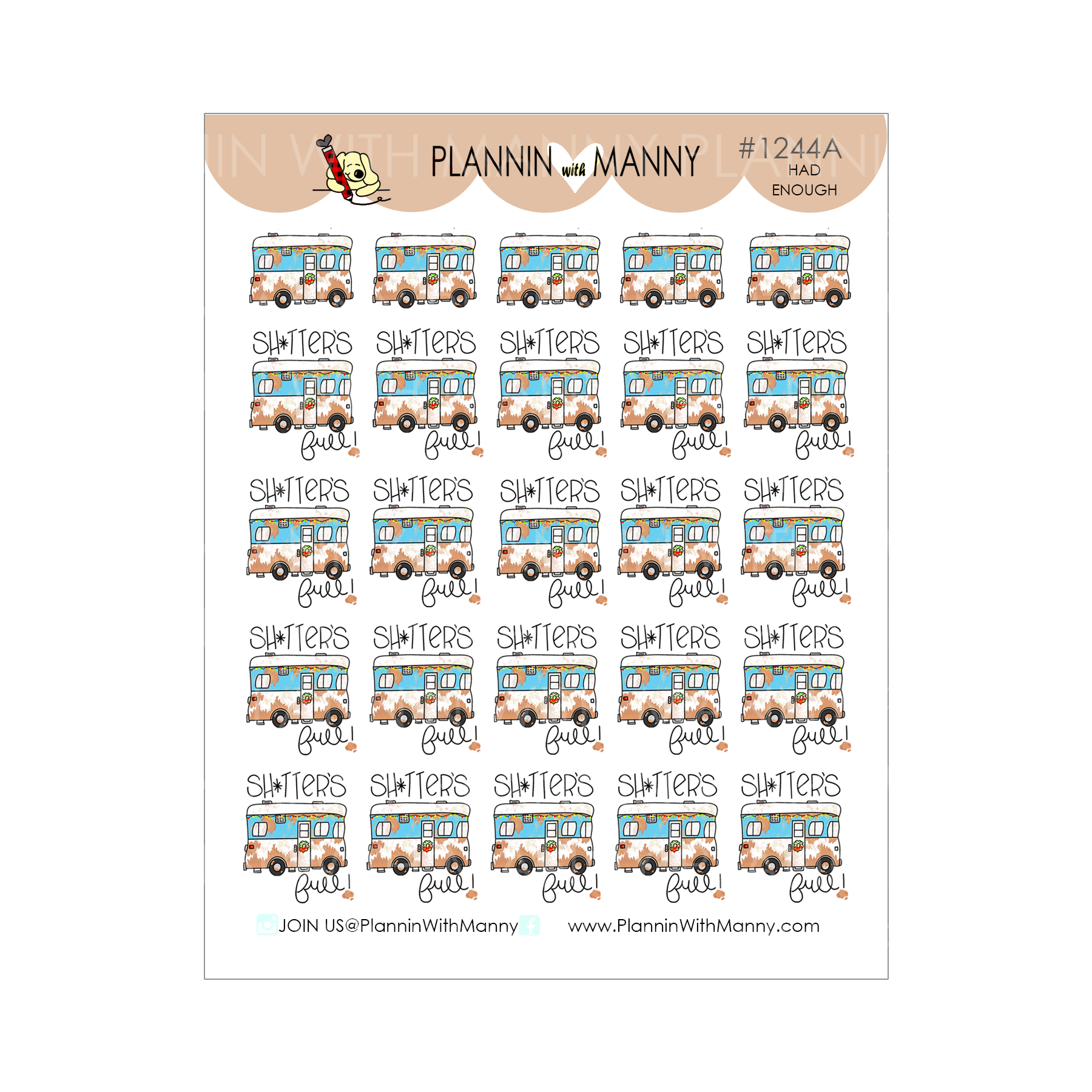 1244 Had Enough Manny's 2nd Christmas Vacation Planner Stickers
