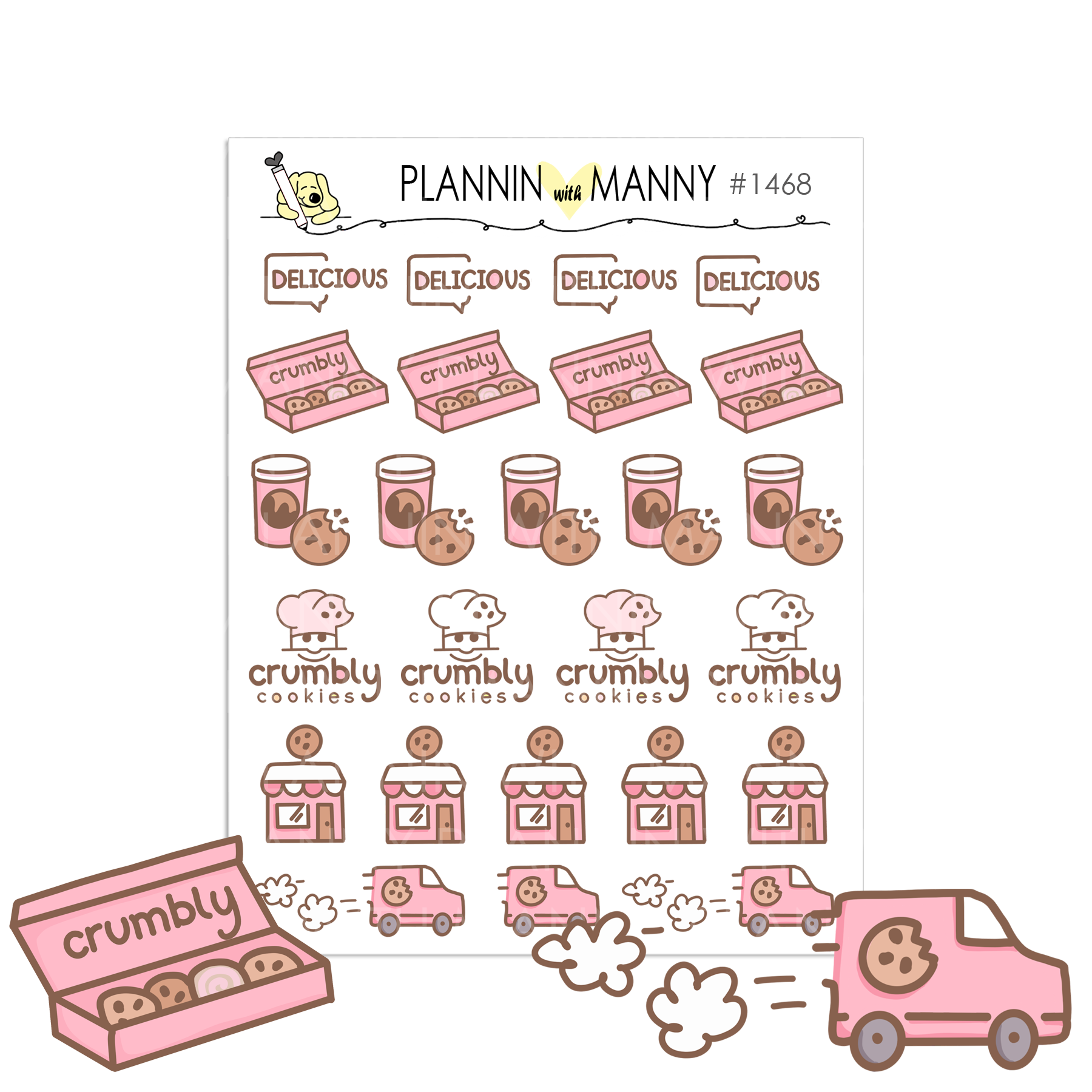 1468 Crumbly Cookies Deco Planner Stickers