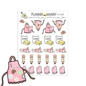 1469 Crumbly Cookies & Baking Deco Planner Stickers