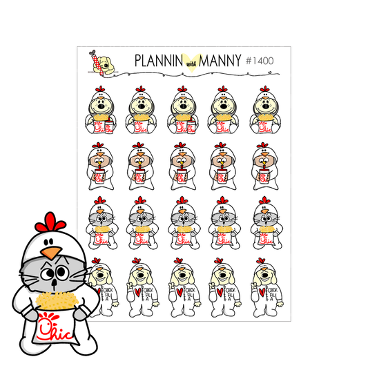 1400 Peace Love Chicky Character Planner Stickers