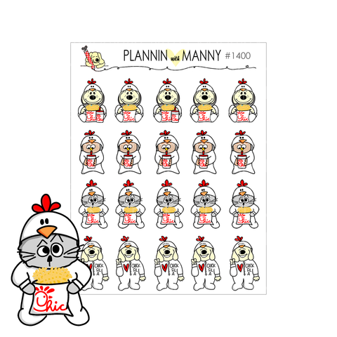 1400 Peace Love Chicky Character Planner Stickers