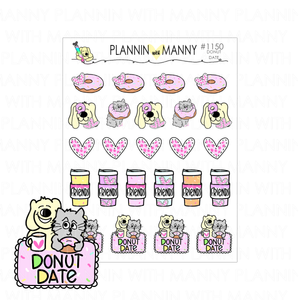 1150 Donut Date Planner Stickers - Donut Date Collection