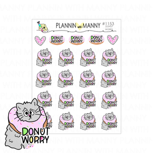 1153 Donut Worry Planner Stickers - Donut Date Collection