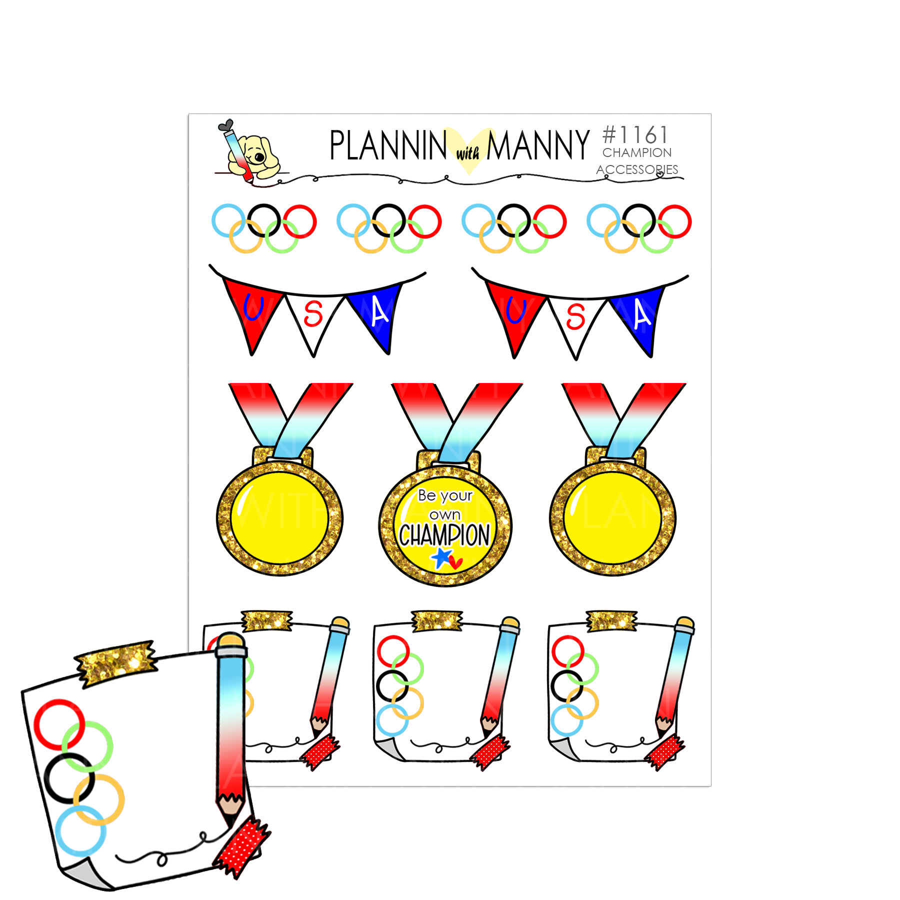 1161 CHAMPIONS ACCESSORY Planner Stickers - Champions Collection