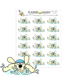 1163 SWIMMING Manny Planner Stickers