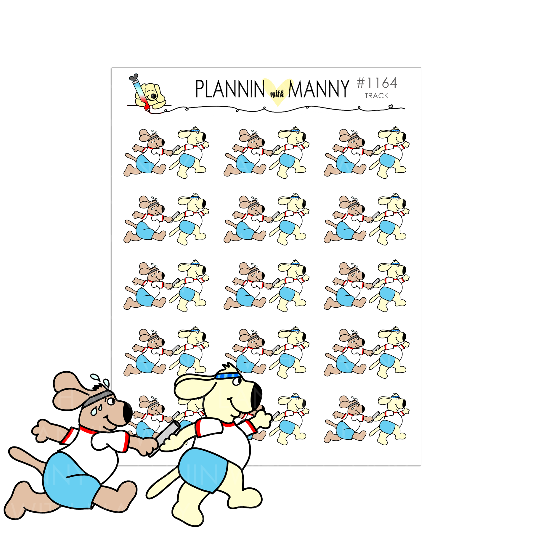 1164  TRACK MANNY Planner Stickers