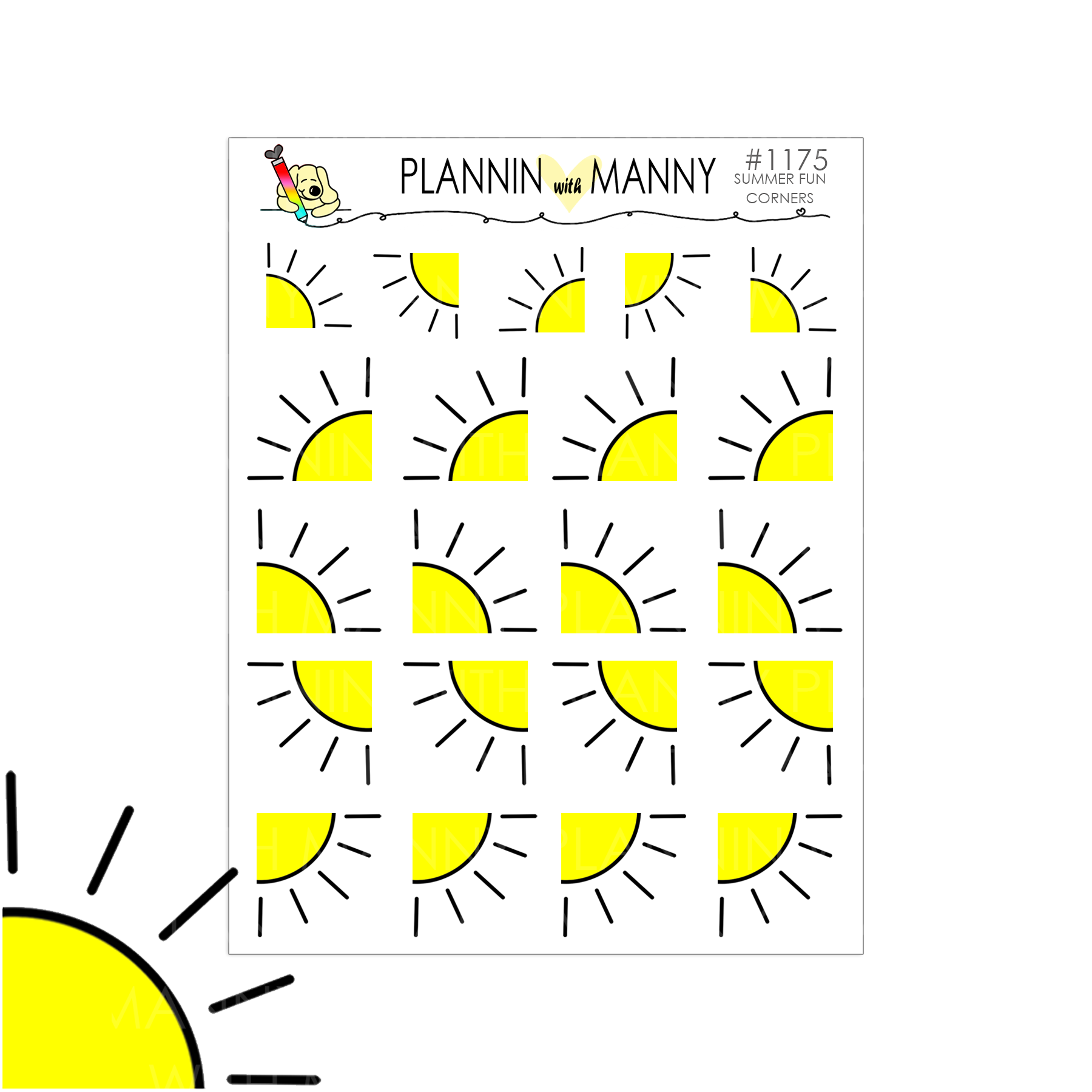 1175 SUNSHINE CORNERS Planner Stickers - Summer Fun Collection
