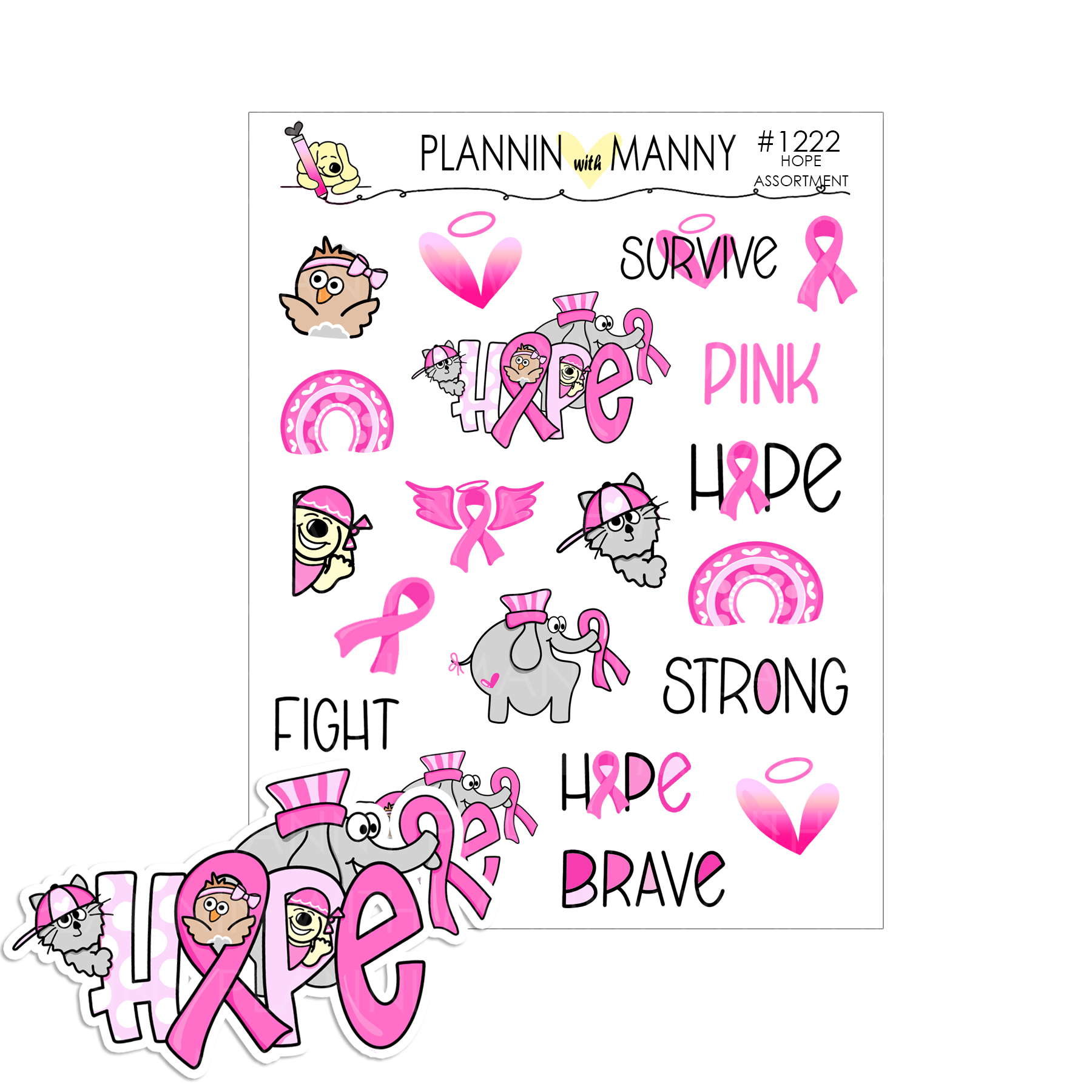 1222 Assorted Hope Planner Stickers