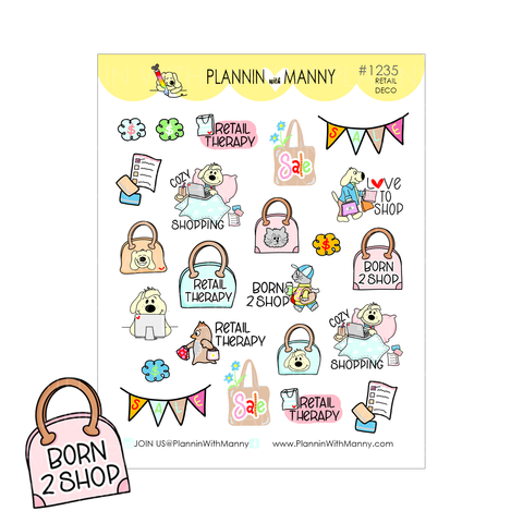 1235 Retail Therapy Deco Planner Stickers