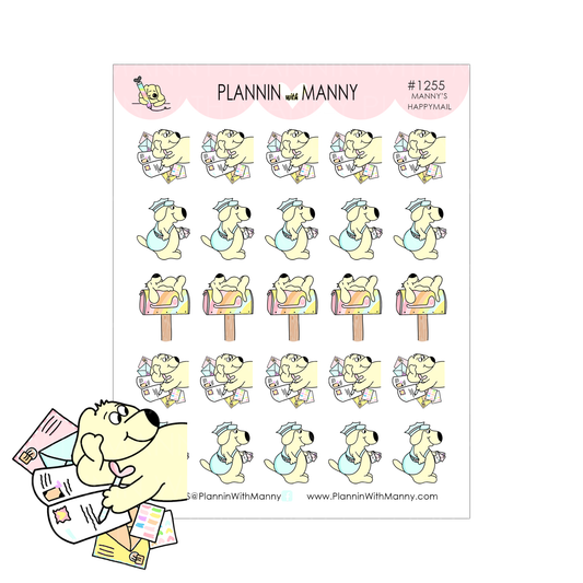 1255 Manny Happy Mail Planner Sticker Assortment