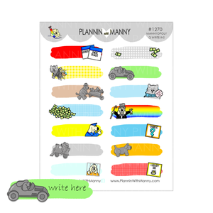 1270 Mannyopoly Write In Planner Stickers