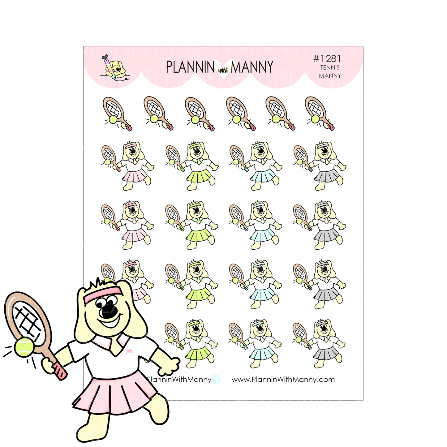 1281 Tennis Planner Stickers