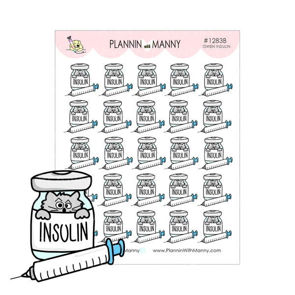 1283 Diabetes, Blood Sugar, Insulin, and Mixed Planner Stickers