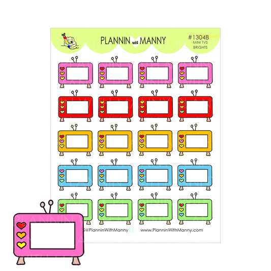 1304 Mini TV Planner Stickers