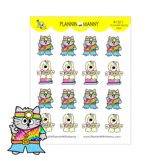 1311 Planner Peace Peeps Planner Stickers