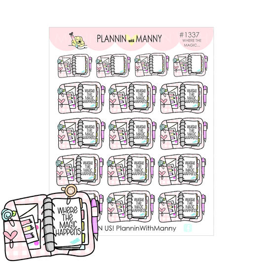 1337 Where The Magic Happens Planner Stickers