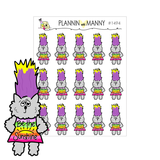 1494 Be the Sunshine Owen Troll Planner Stickers