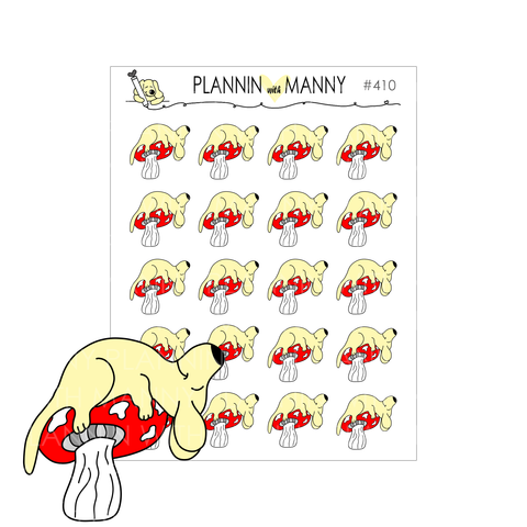 410 MUSHROOM NAP TIME Planner Stickers - Rainbow Bright Collection