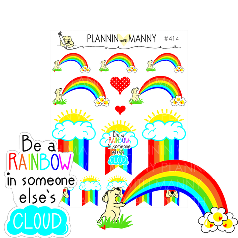 414 RAINBOW Planner Stickers - Rainbow Bright Collection