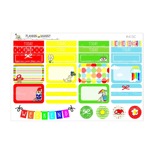 415 VERTICAL Weekly Kit - Rainbow Bright Collection