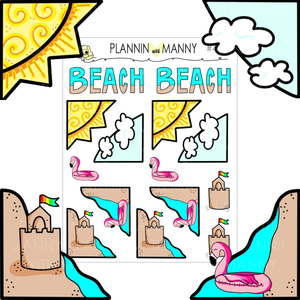 441 BEACH & CORNER Planner Stickers - Beachin Collection
