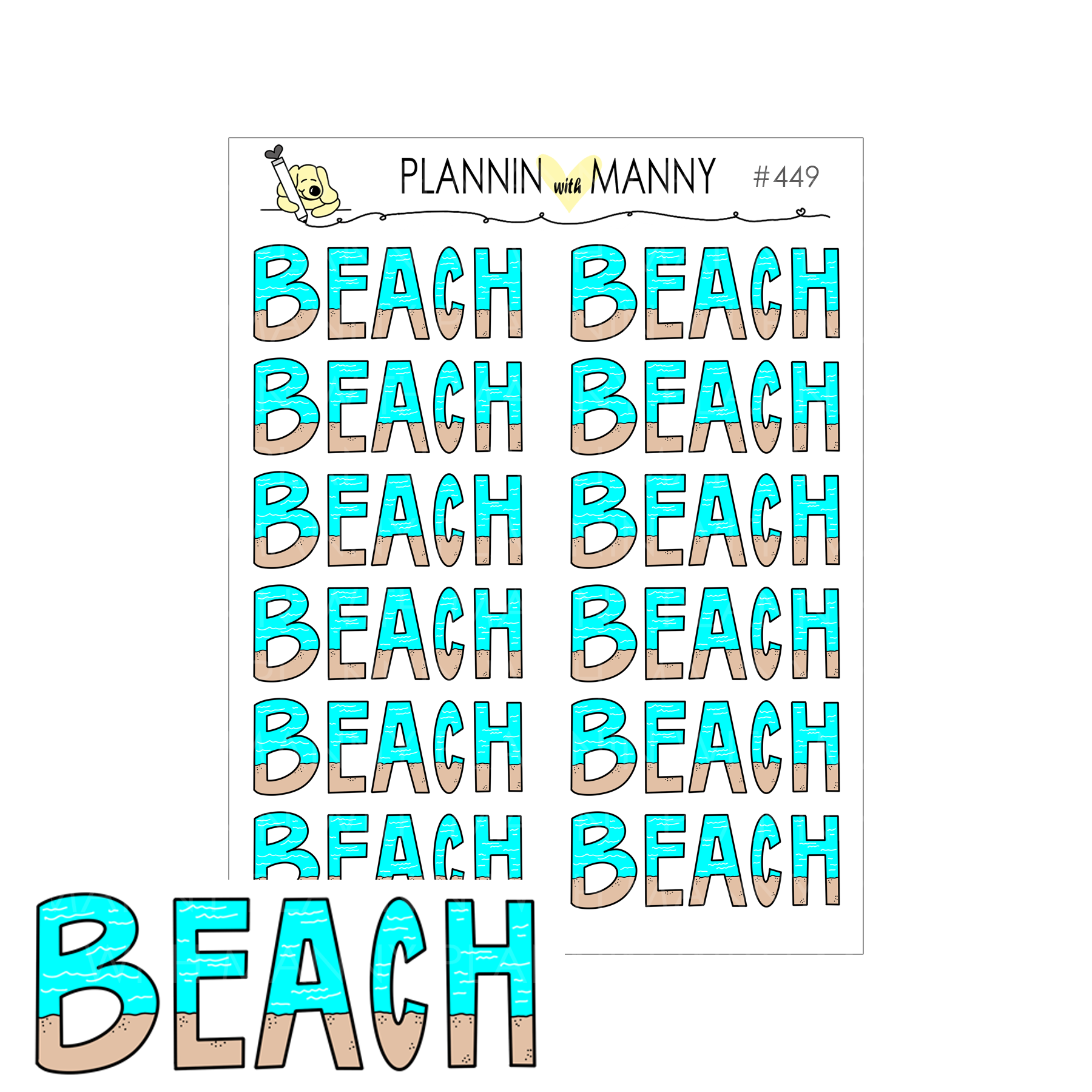 449 BEACH Planner Stickers - Beachin Collection