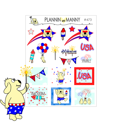 473 USA SAMPLER Planner Stickers - Freedom Reigns Collection