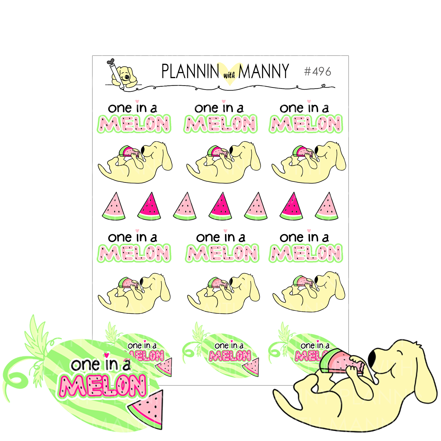 496 ONE IN A MELON Planner Stickers - One in a Melon Collection