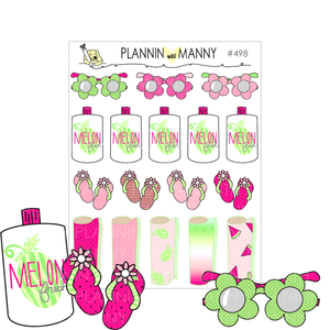 498 WATERMELON BEACH ACCESSORY Planner Stickers - One in a Melon Collection