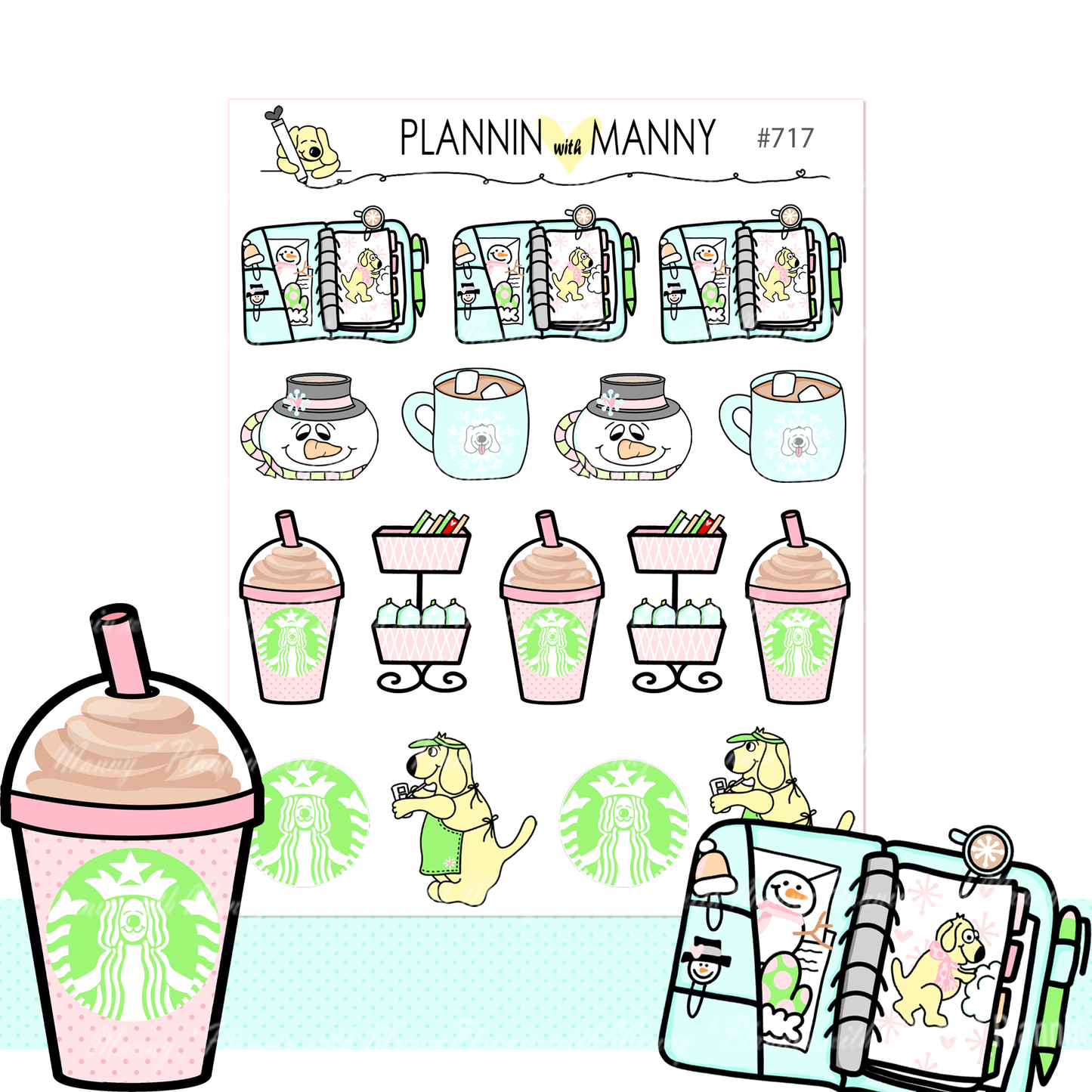 717 Winter Mannybucks Deco Planner Stickers