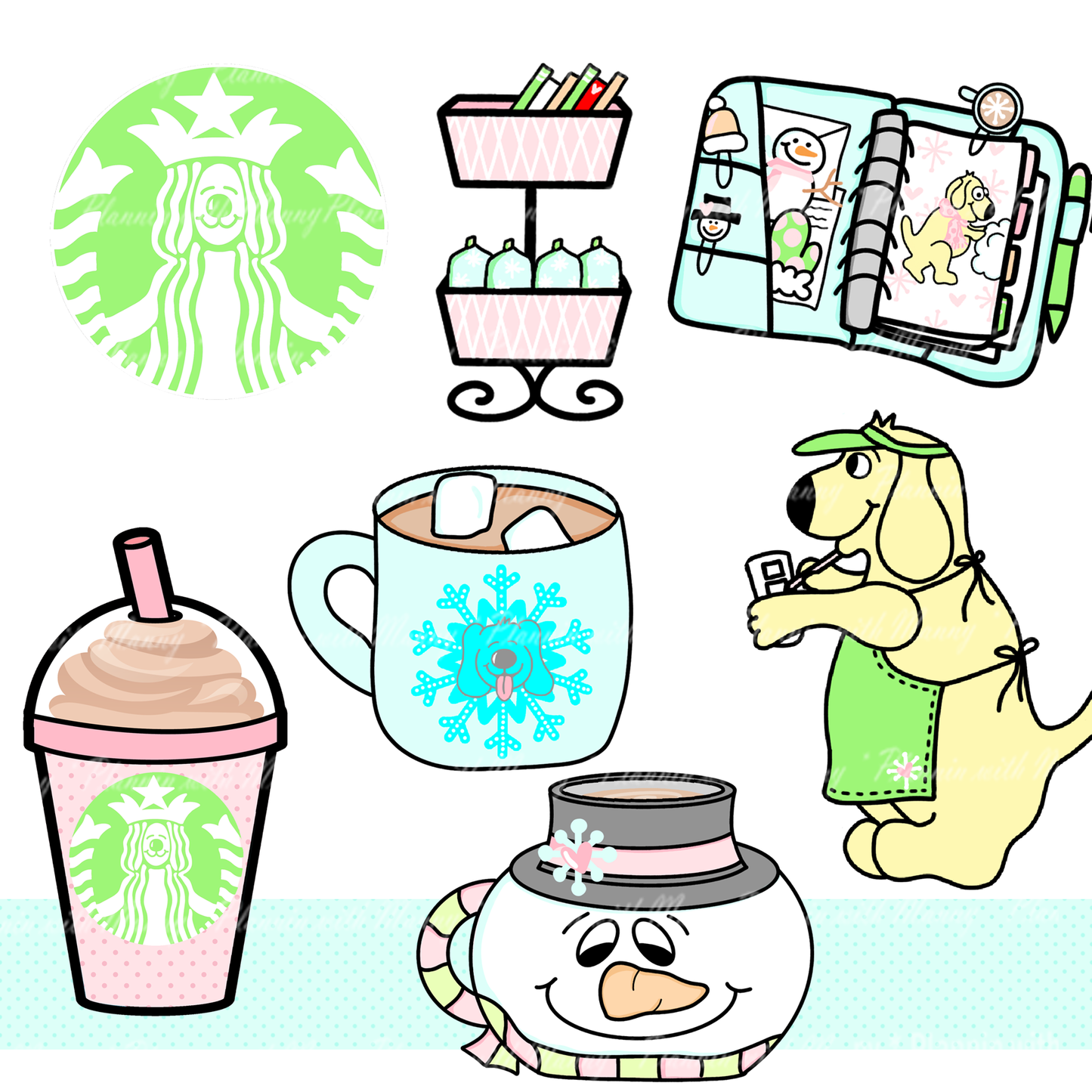 717 Winter Mannybucks Deco Planner Stickers