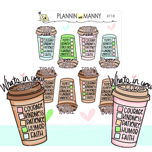 718 Winter Mannybucks What's In Your Cup Planner Stickers