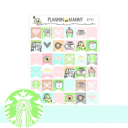 721 Winter Mannybucks Mini Flag Planner Stickers